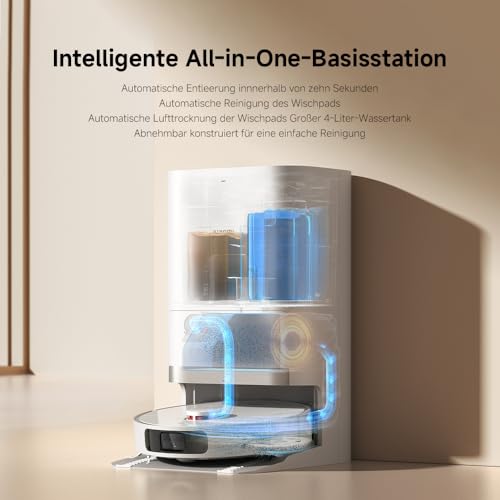Xiaomi Robot Vacuum X20+ Saugroboter, 6000Pa, Absaugstation mit 4L Frisch-/Altwassertank, 2 Auto-Trocknungs-Wischmops, 280m² Reichweite