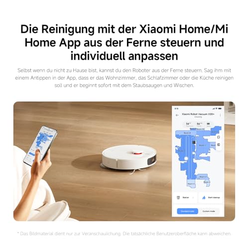 Xiaomi Robot Vacuum X20+ Saugroboter, 6000Pa, Absaugstation mit 4L Frisch-/Altwassertank, 2 Auto-Trocknungs-Wischmops, 280m² Reichweite