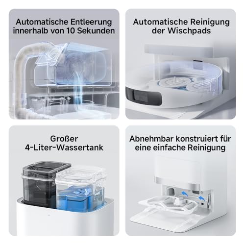 Xiaomi Robot Vacuum X20+ Saugroboter, 6000Pa, Absaugstation mit 4L Frisch-/Altwassertank, 2 Auto-Trocknungs-Wischmops, 280m² Reichweite