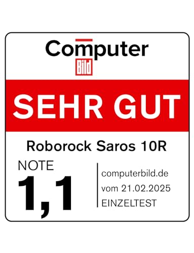 roborock Saros 10R Saugroboter mit Wischfunktion&angebbarem Wischmopp, 7,98cm Ultra-Slim Design, StarSight System 2.0, Zero-Tangle System