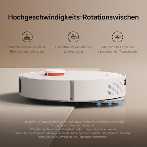 Xiaomi Robot Vacuum X20+ Saugroboter, 6000Pa, Absaugstation mit 4L Frisch-/Altwassertank, 2 Auto-Trocknungs-Wischmops, 280m² Reichweite