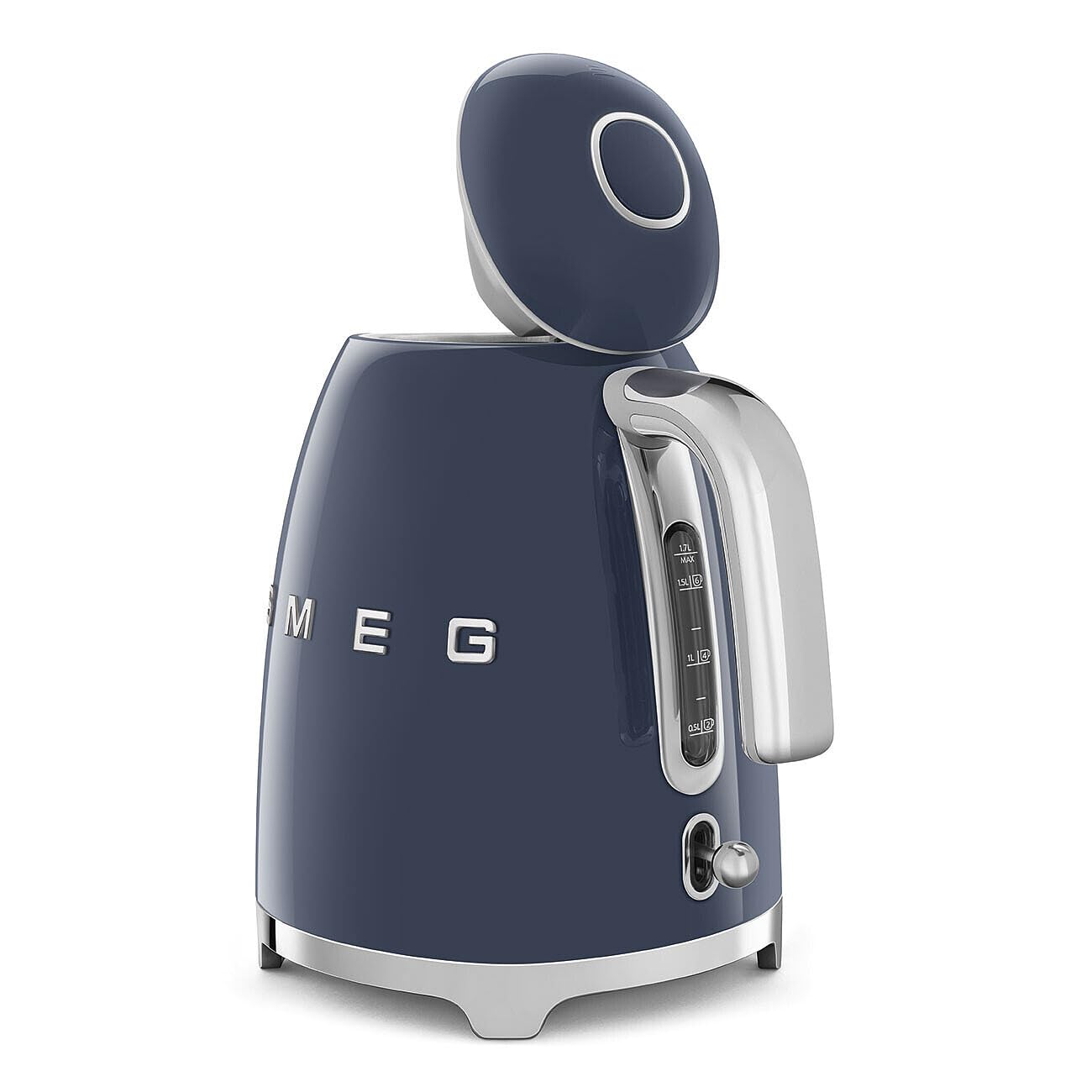 Smeg KLF03NBEU Wasserkocher, 1.7L, 2400W, Soft-Opening, Anti-Kalkfilter, Auto-Abschaltung, rutschfest, Navy Blue