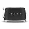 Smeg TSF01BLMEU Toaster 2-Scheiben, 6 Bräunungsstufen, Heiz-, Abtau- & Bagel-Funktion, Krümelschublade, 950W, Mattschwarz
