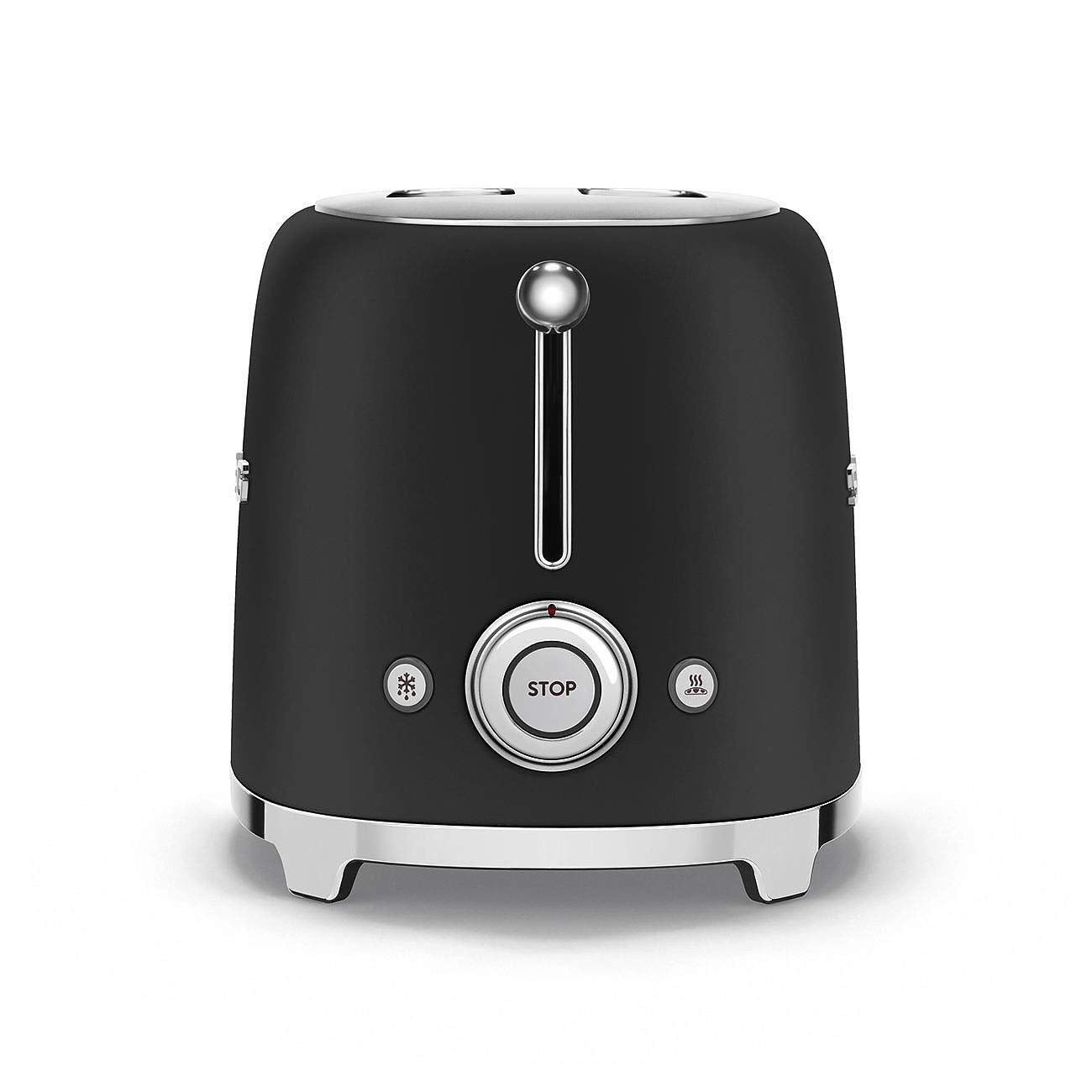 Smeg TSF01BLMEU Toaster 2-Scheiben, 6 Bräunungsstufen, Heiz-, Abtau- & Bagel-Funktion, Krümelschublade, 950W, Mattschwarz