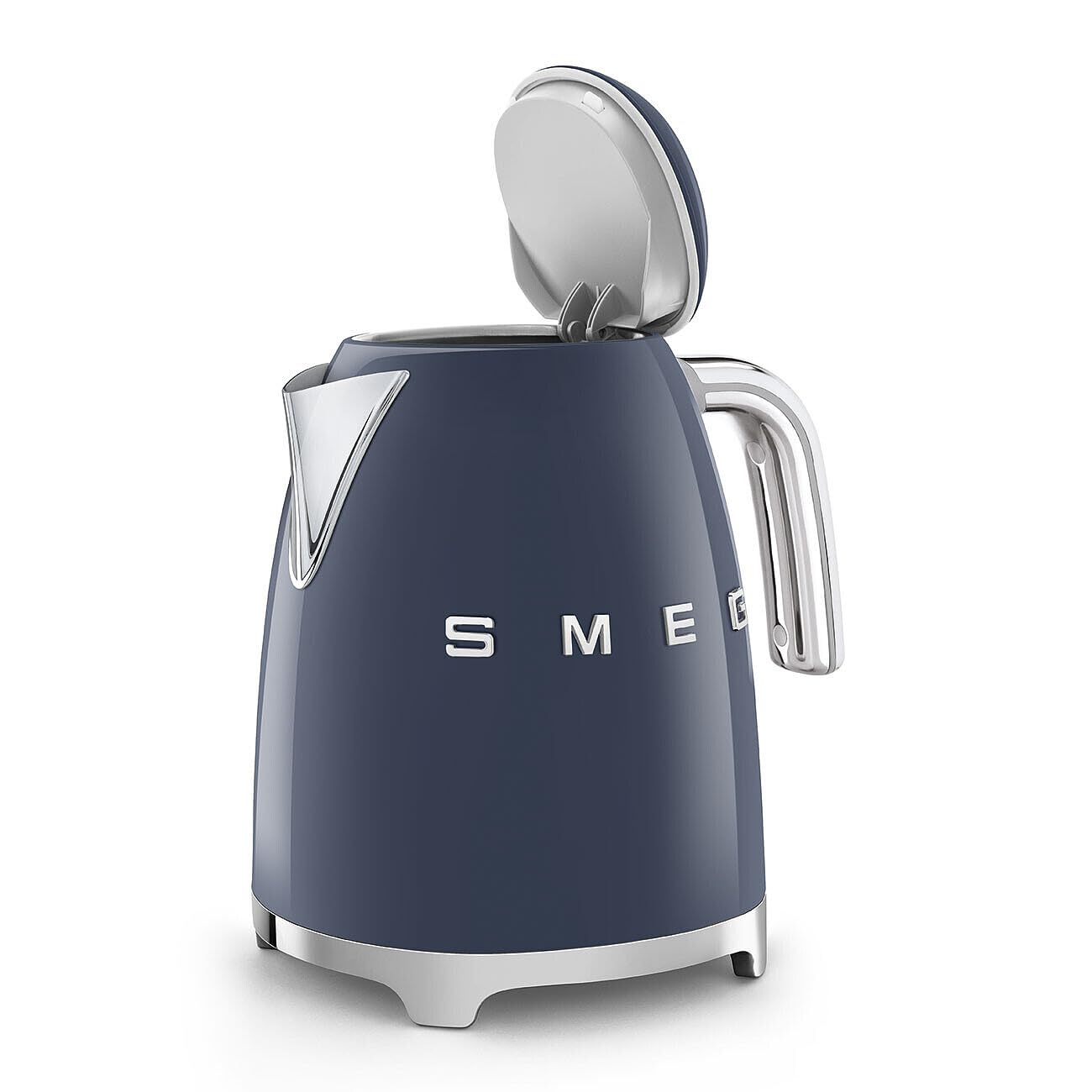 Smeg KLF03NBEU Wasserkocher, 1.7L, 2400W, Soft-Opening, Anti-Kalkfilter, Auto-Abschaltung, rutschfest, Navy Blue