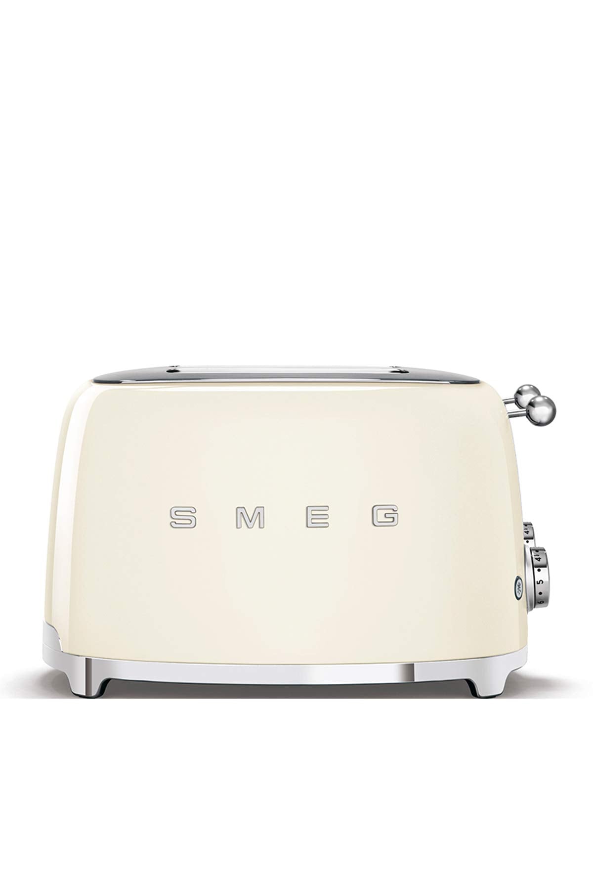 Smeg TSF03CREU 4-Scheiben Toaster, 6 Bräunungsstufen, Aufwärm-, Abtau- & Bagel-Funktion, Krümelschublade, 2000W, Creme