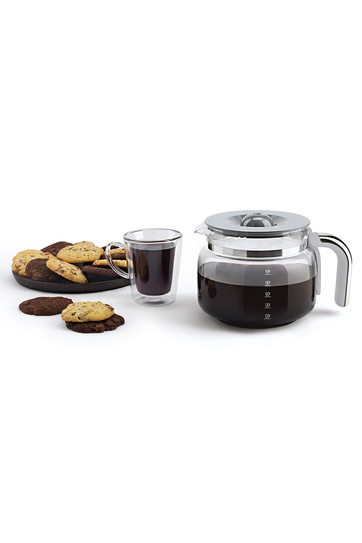 Smeg DCF02CREU Filterkaffeemaschine, 12 Tassen Glaskaraffe, Aroma- & Autostartfunktion, 2 Intensitäten, Warmhaltefunktion, 1050W, Creme