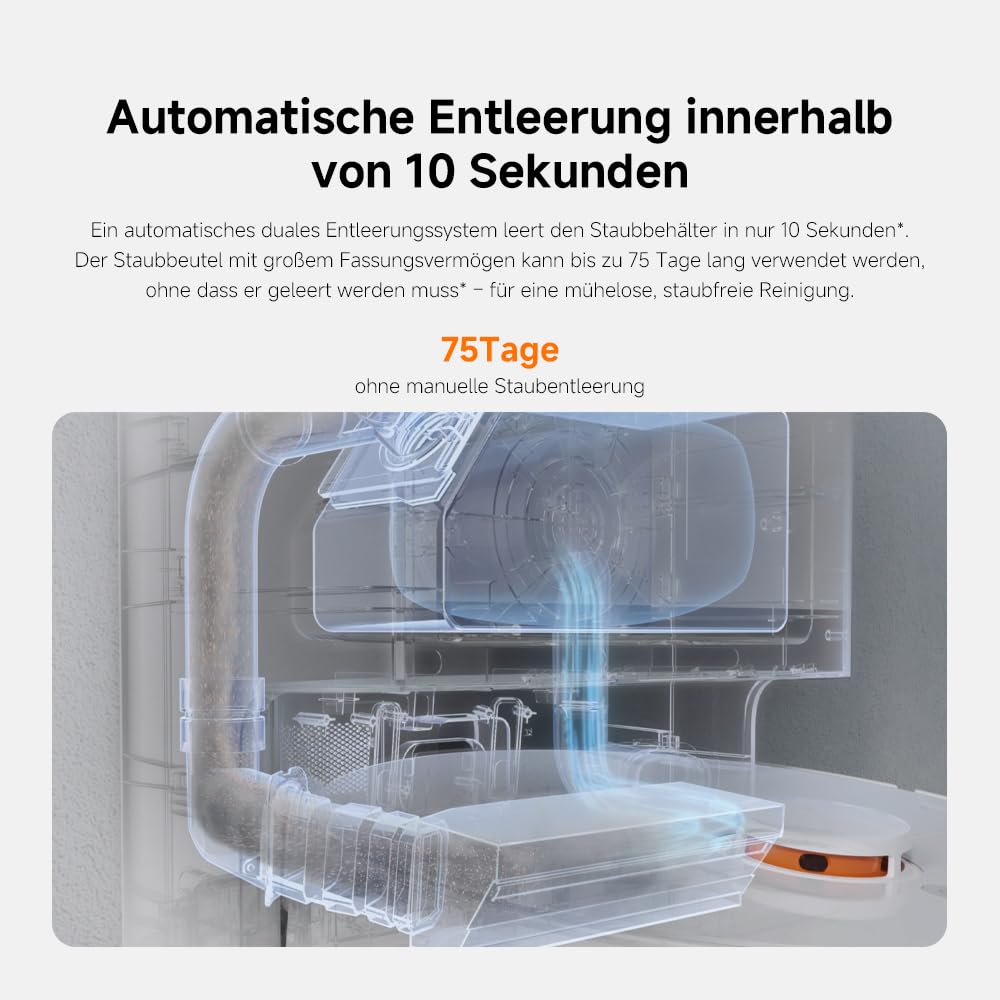 Xiaomi Robot Vacuum X20+ Saugroboter, 6000Pa, Absaugstation mit 4L Frisch-/Altwassertank, 2 Auto-Trocknungs-Wischmops, 280m² Reichweite