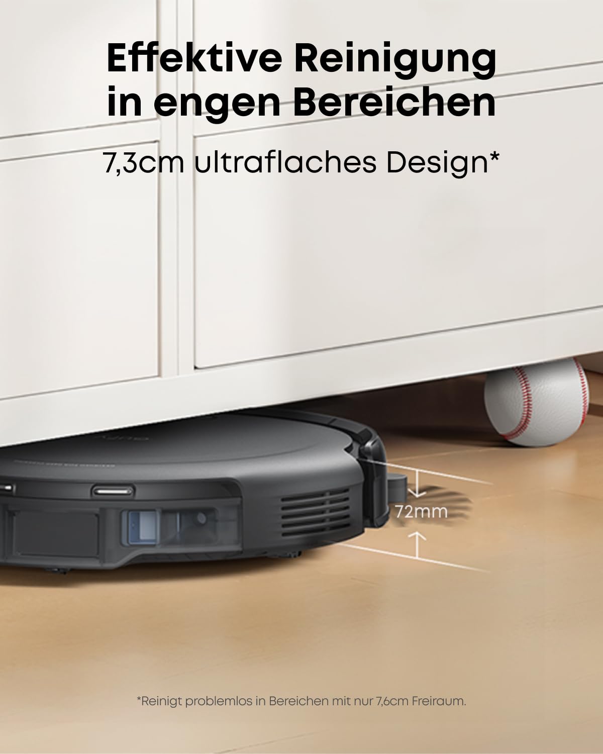 eufy C10 Saugroboter, 7,3 cm flach, 2500Pa, mit Absaugstation, Teppich-Boost, ausfahrbare Seitenbürste, Punktlaser- & Infrarot-Navigation