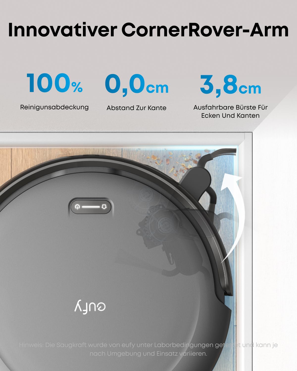eufy C10 Saugroboter, 7,3 cm flach, 2500Pa, mit Absaugstation, Teppich-Boost, ausfahrbare Seitenbürste, Punktlaser- & Infrarot-Navigation