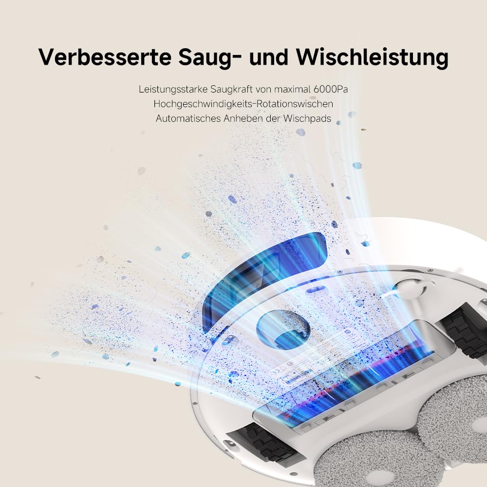 Xiaomi Robot Vacuum X20+ Saugroboter, 6000Pa, Absaugstation mit 4L Frisch-/Altwassertank, 2 Auto-Trocknungs-Wischmops, 280m² Reichweite