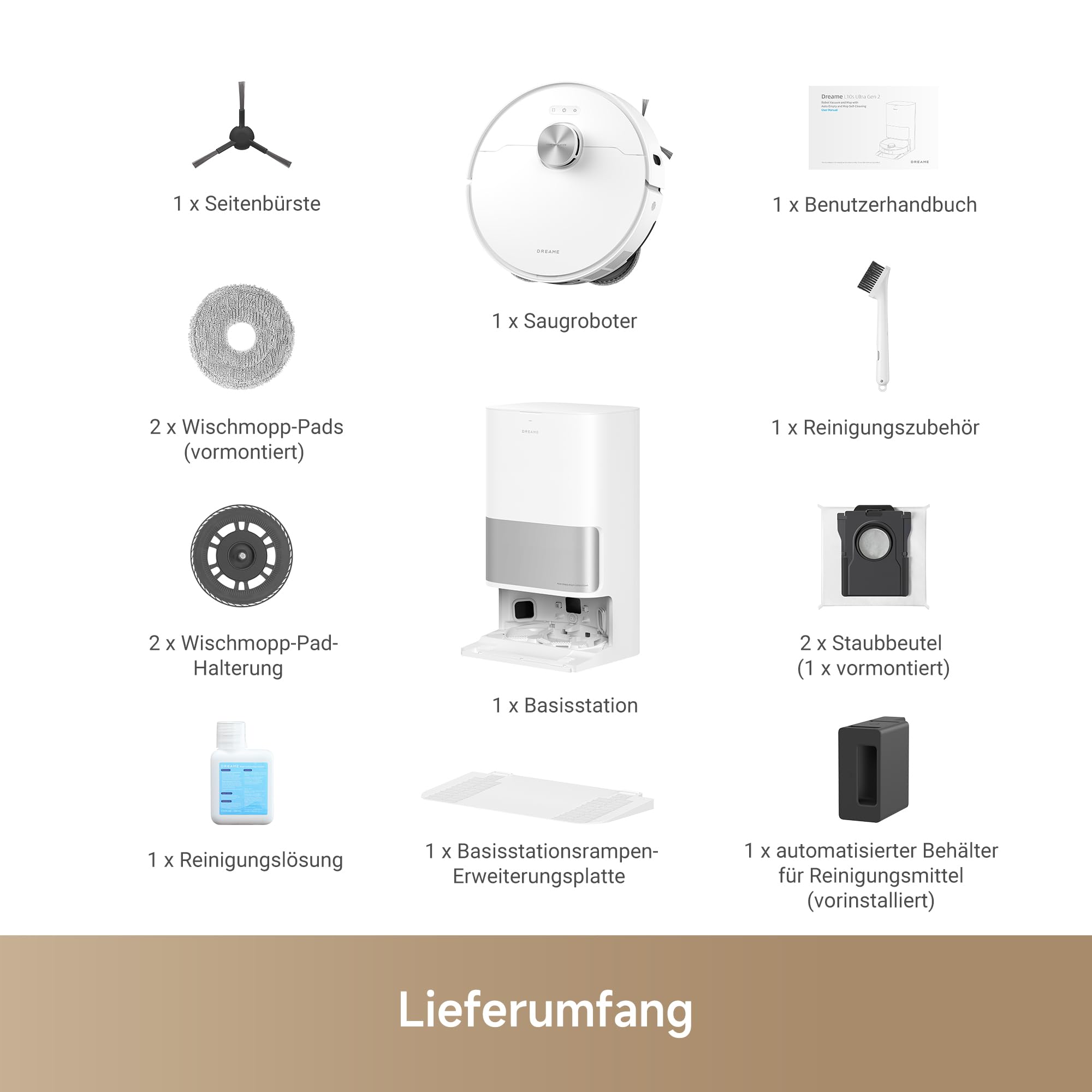 Dreame L10s Ultra Gen 2 Saugroboter mit Wischfunktion, MopExtend™ RoboSwing, 10.000Pa Vormax™-Saugkraft, Haustiermodus, Auto-Basisstation