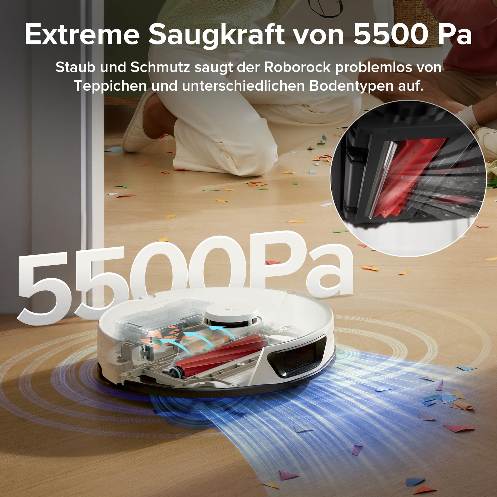 Roborock S7 Max Ultra Saugroboter, 5.500Pa, selbstentleerende/-waschende/-trocknende/-befüllende Station, Hindernisvermeidung, App- & Sprachsteuerung