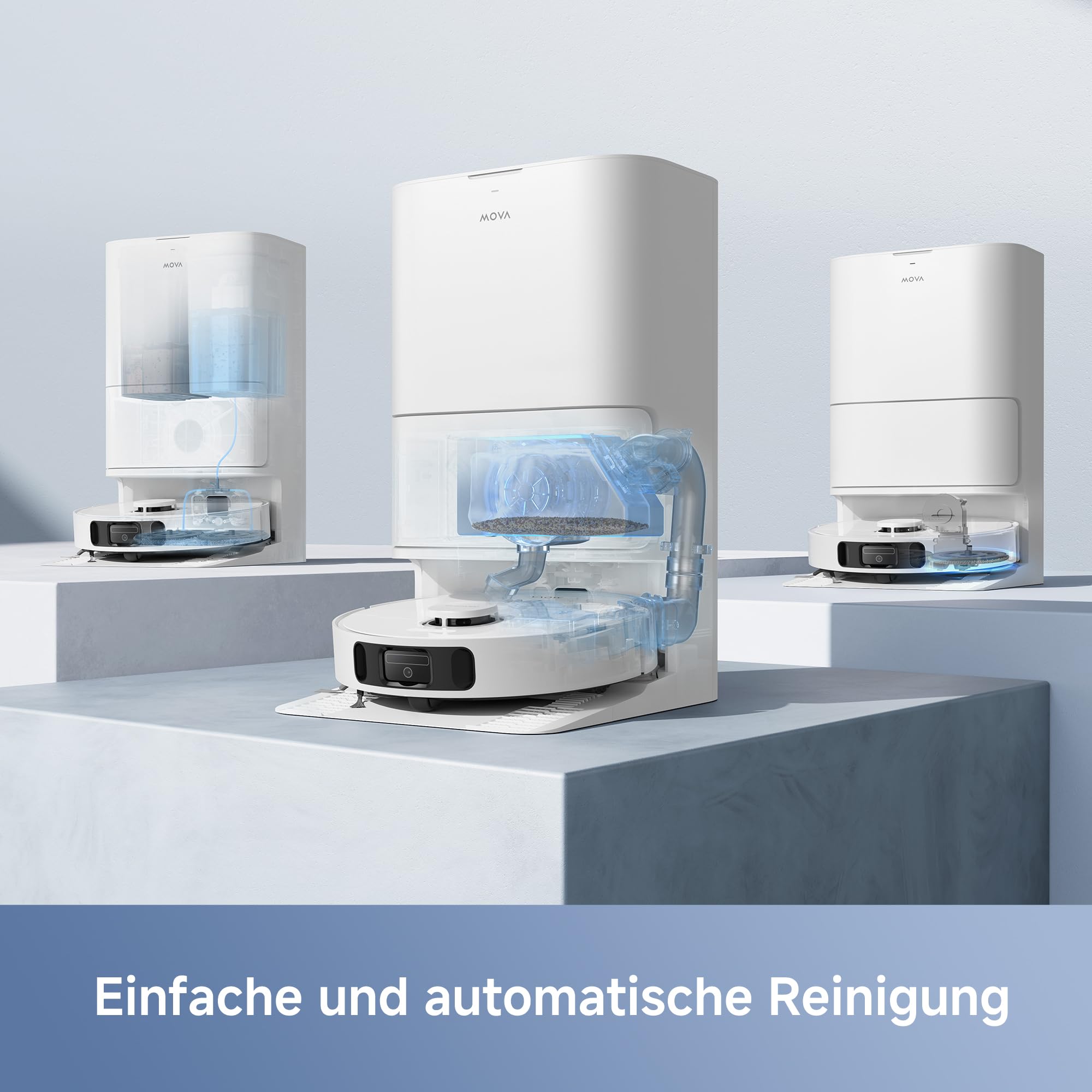 Mova E30 Ultra Saug- & Wischroboter, 7.000Pa, Auto-Entleerung, Selbstreinigender Wischer, 10,5 mm Wischeranhebung, Ultraschall-Teppicherkennung