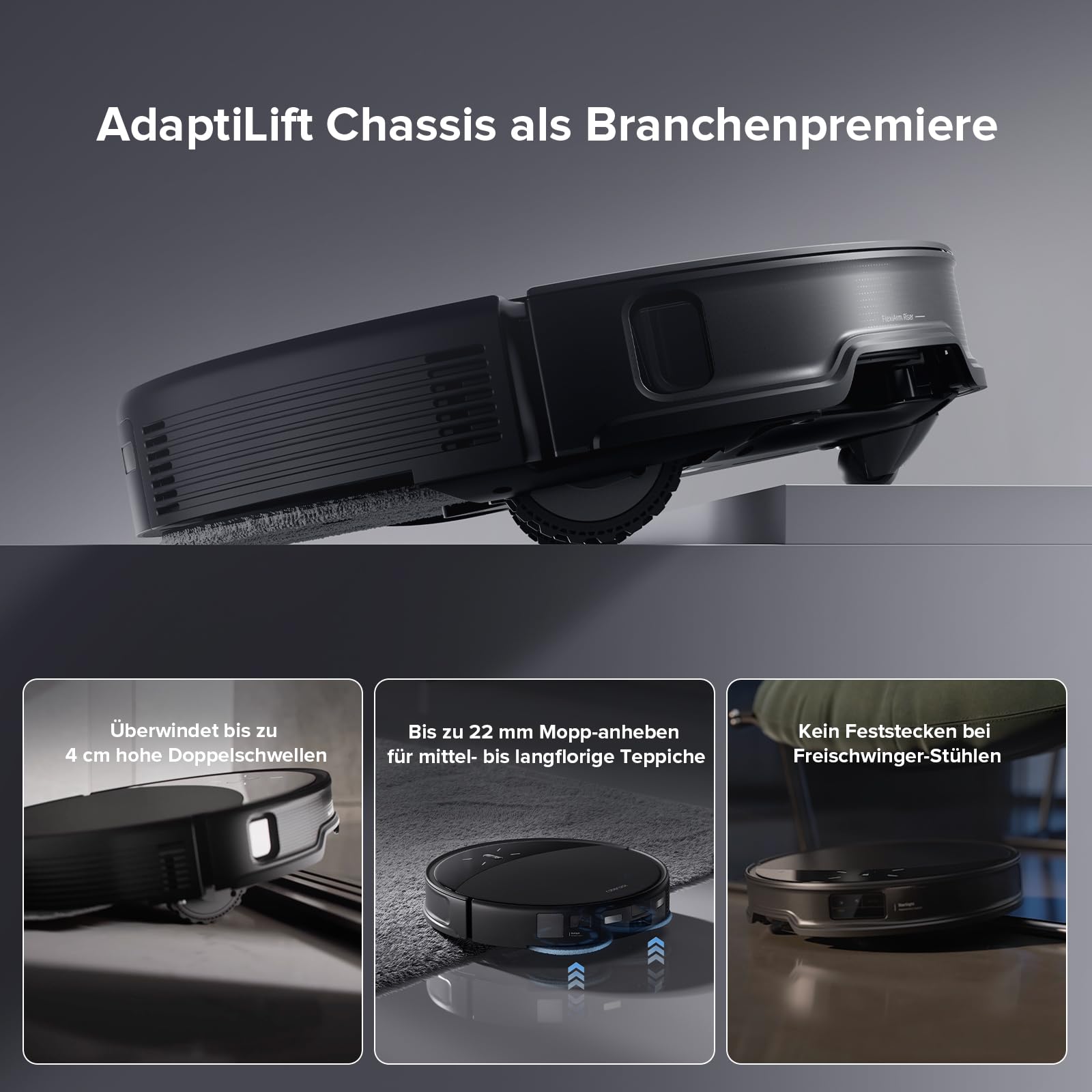 roborock Saros 10R Saugroboter mit Wischfunktion&angebbarem Wischmopp, 7,98cm Ultra-Slim Design, StarSight System 2.0, Zero-Tangle System