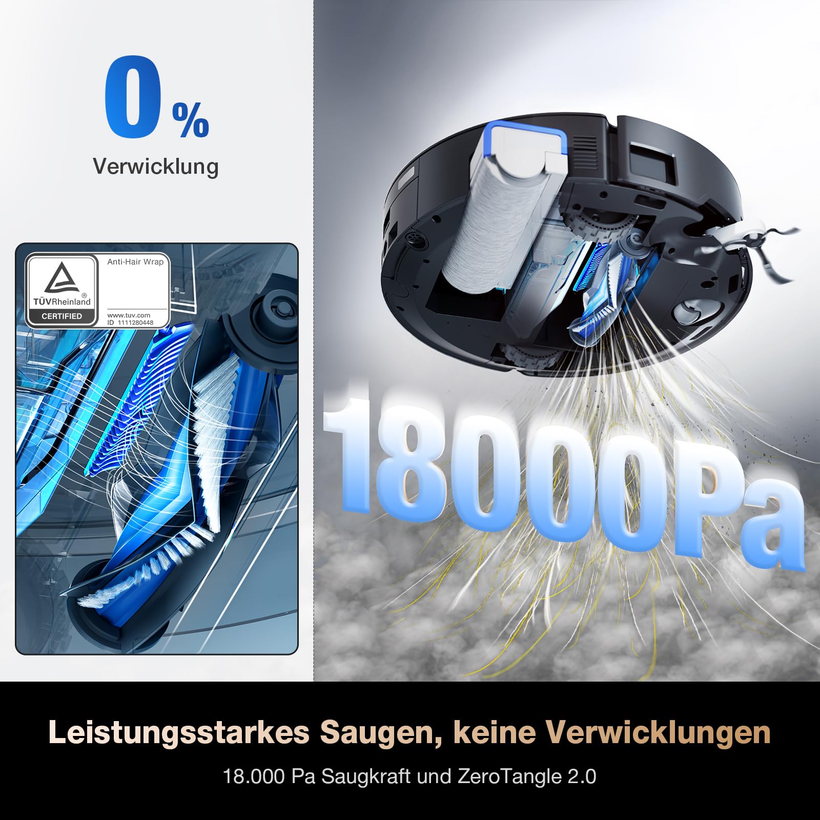 ECOVACS DEEBOT X8 PRO Omni Saugroboter mit Wischfunktion, 18.000Pa, OZMO Roller, 12-in-1 Station, Heißwasser-Moppreinigung 40–75 °C, YIKO-GPT