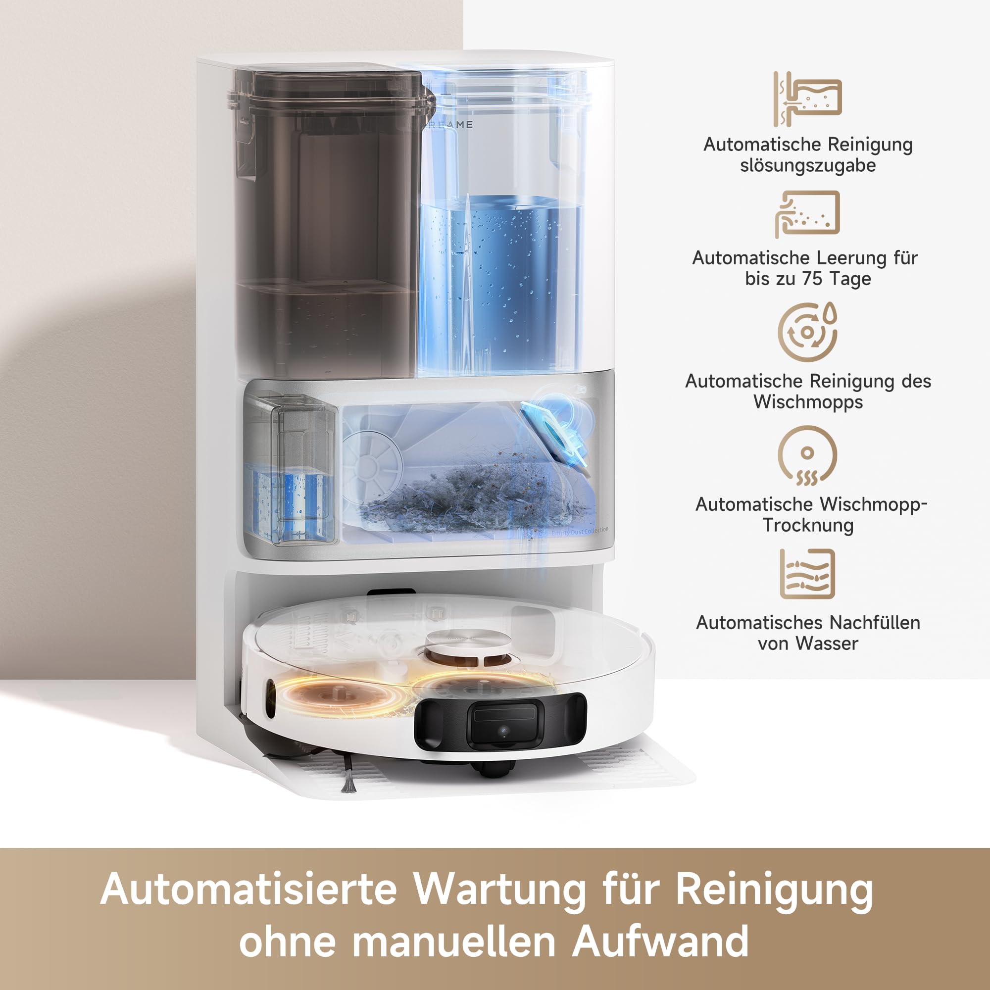 Dreame L10s Ultra Gen 2 Saugroboter mit Wischfunktion, MopExtend™ RoboSwing, 10.000Pa Vormax™-Saugkraft, Haustiermodus, Auto-Basisstation