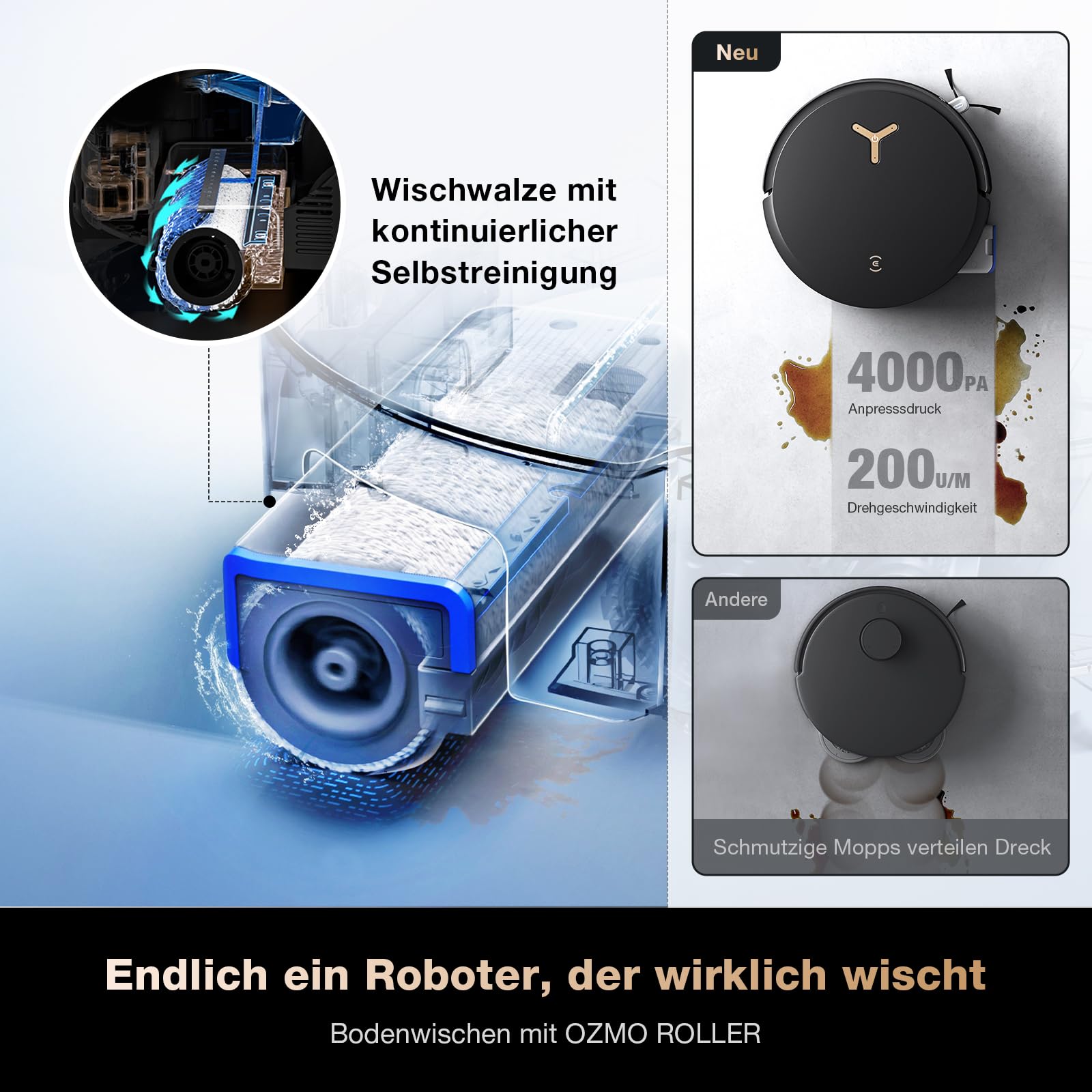 ECOVACS DEEBOT X8 PRO Omni Saugroboter mit Wischfunktion, 18.000Pa, OZMO Roller, 12-in-1 Station, Heißwasser-Moppreinigung 40–75 °C, YIKO-GPT