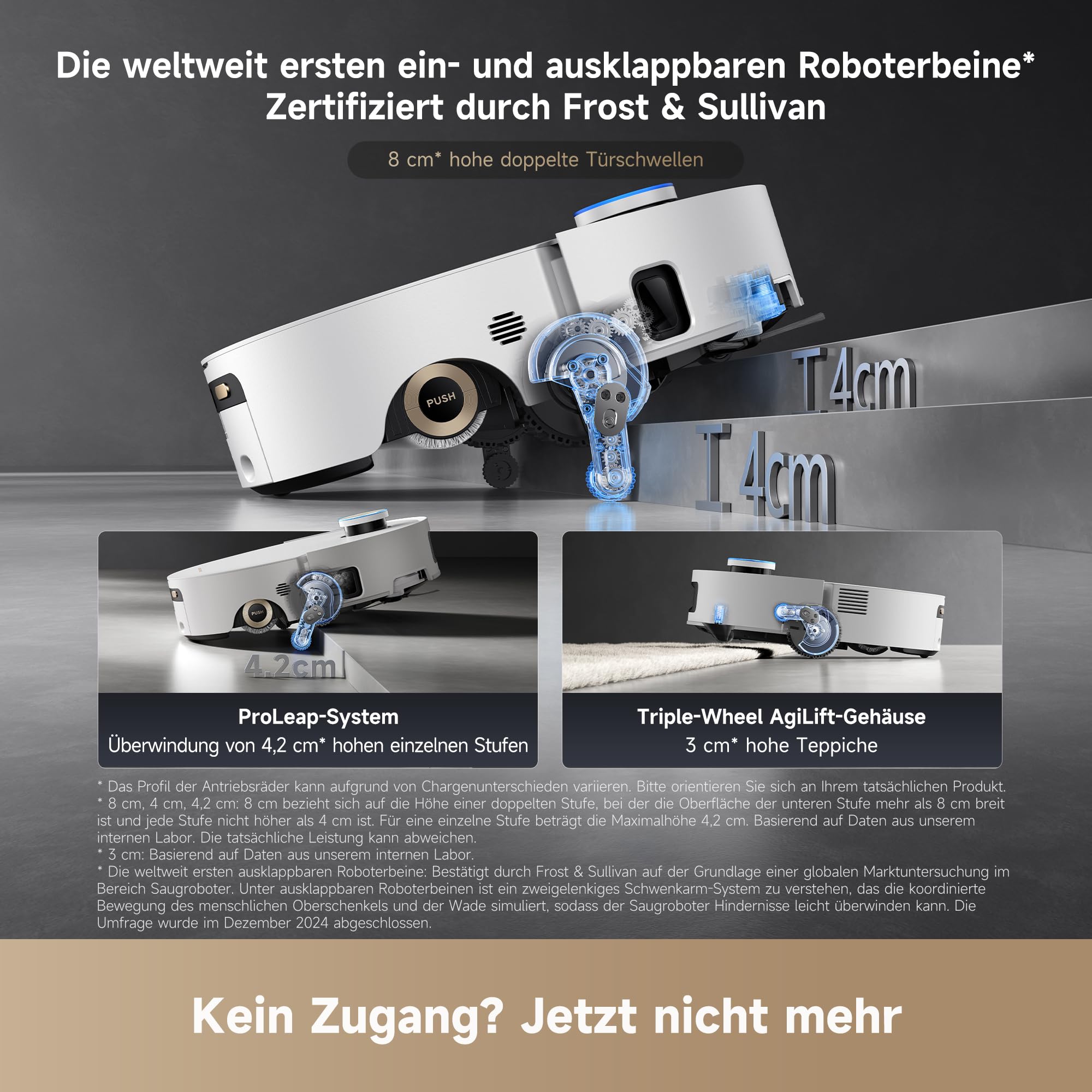 dreame Aqua10 Ultra Roller Saugroboter mit Wischfunktion, 30.000Pa, 8 cm Hindernisfreiheit, Selbstreinigung, Auto-Entleerung, Sprachsteuerung