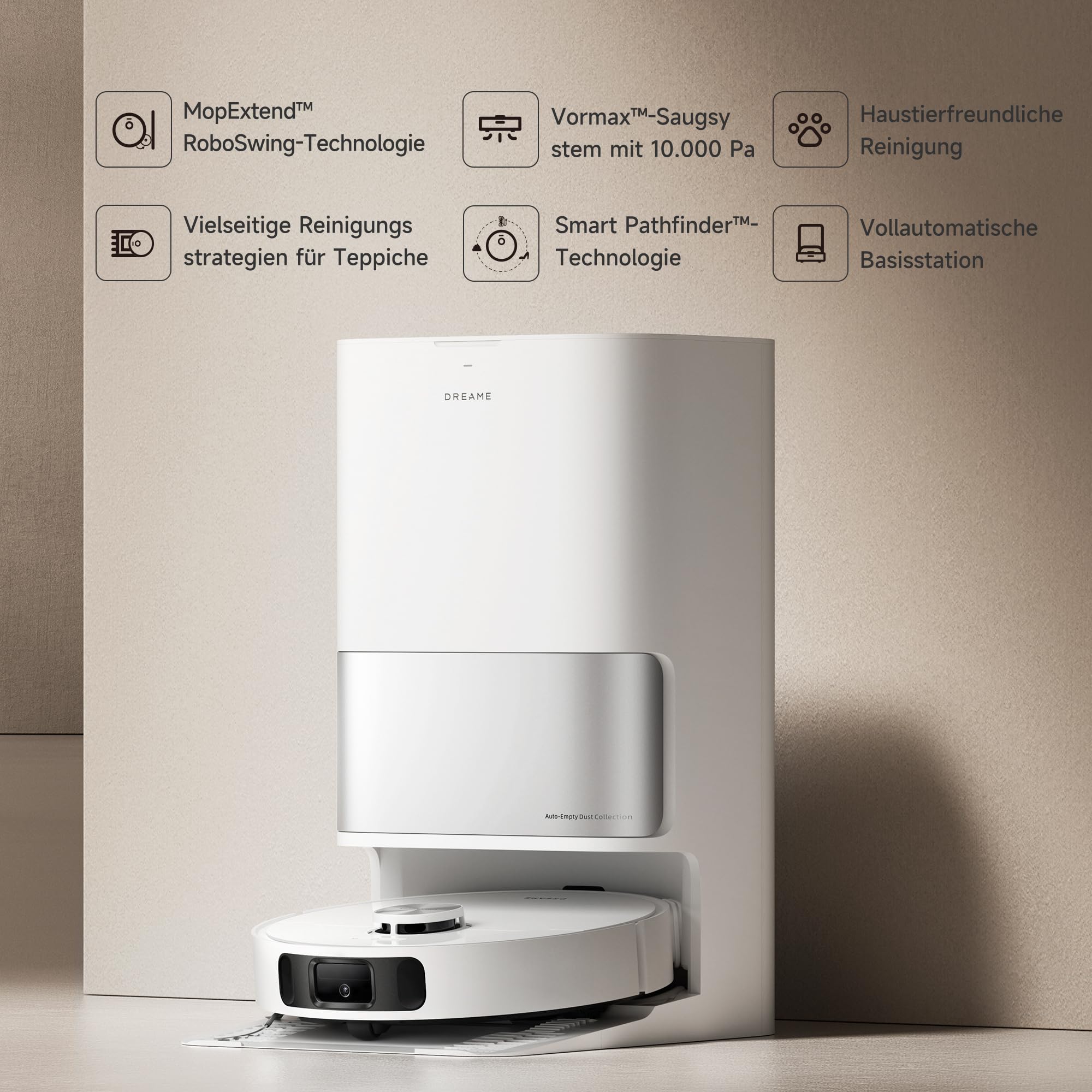 Dreame L10s Ultra Gen 2 Saugroboter mit Wischfunktion, MopExtend™ RoboSwing, 10.000Pa Vormax™-Saugkraft, Haustiermodus, Auto-Basisstation